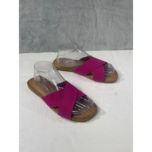 Old Navy womens size 8 Pink Linen Cross Strap Sandals - Picture 12 of 16